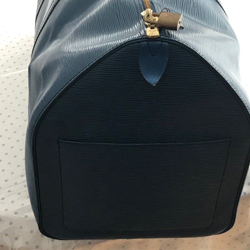 LOUIS VUITTON Keepall 55 Travel Hand Bag Epi Leather Blue - Picture 6 of 10